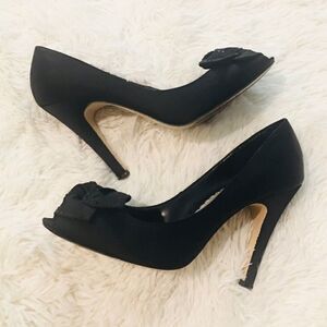 Joey Black Peep Toe Sparkle Heels